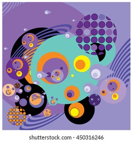 Vector fabric circles abstract colorful wallpaper pattern background