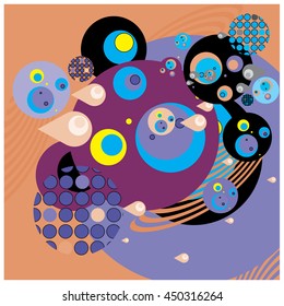 Vector fabric circles abstract colorful wallpaper pattern background