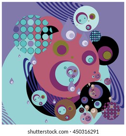 Vector fabric circles abstract colorful wallpaper pattern background