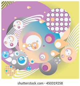 Vector fabric circles abstract colorful wallpaper pattern background