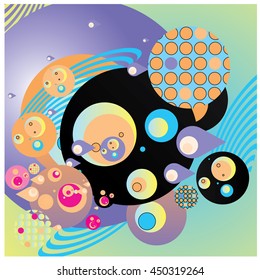 Vector fabric circles abstract colorful wallpaper pattern background