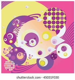 Vector fabric circles abstract colorful wallpaper pattern background
