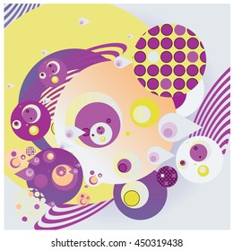 Vector fabric circles abstract colorful wallpaper pattern background