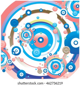 Vector fabric circles abstract colorful wallpaper pattern background
