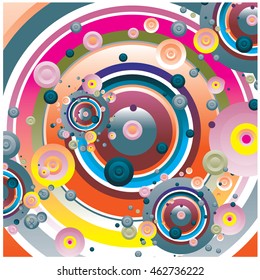 Vector fabric circles abstract colorful wallpaper pattern background