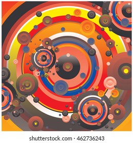 Vector fabric circles abstract colorful wallpaper pattern background