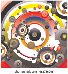 Vector fabric circles abstract colorful wallpaper pattern background