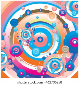 Vector fabric circles abstract colorful wallpaper pattern background