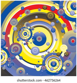 Vector fabric circles abstract colorful wallpaper pattern background