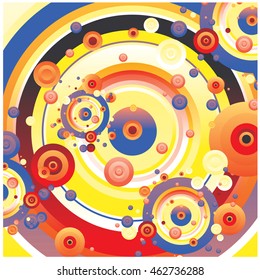 Vector fabric circles abstract colorful wallpaper pattern background