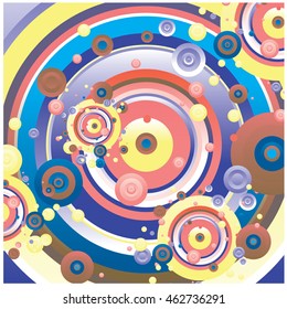 Vector fabric circles abstract colorful wallpaper pattern background