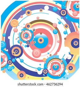 Vector fabric circles abstract colorful wallpaper pattern background