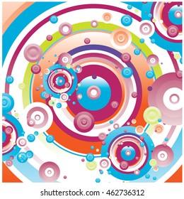 Vector fabric circles abstract colorful wallpaper pattern background