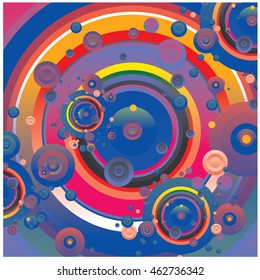 Vector fabric circles abstract colorful wallpaper pattern background