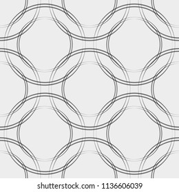 Vector fabric circles abstract seamless pattern.