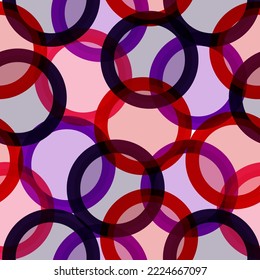 Vector fabric circles abstract seamless pattern background with hand drawn elements.