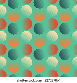Vector fabric circles abstract seamless pattern background  with hand drawn elements