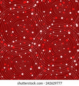 Vector fabric circles abstract seamless pattern background with hand drawn elements