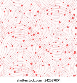 Vector fabric circles abstract seamless pattern background with hand drawn elements