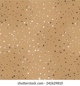 Vector fabric circles abstract seamless pattern background with hand drawn elements