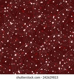 Vector fabric circles abstract seamless pattern background with hand drawn elements