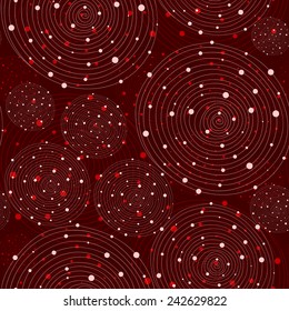 Vector fabric circles abstract seamless pattern background with hand drawn elements