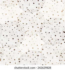 Vector fabric circles abstract seamless pattern background with hand drawn elements