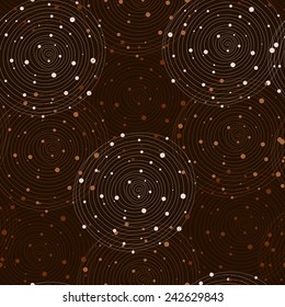 Vector fabric circles abstract seamless pattern background with hand drawn elements