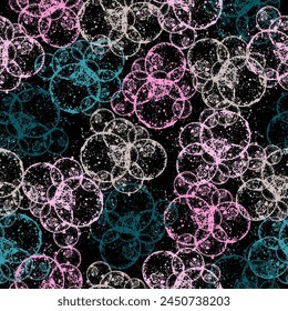 Vector fabric circles abstract seamless pattern background with hand drawn elements  Kids Geometric Spots Design.