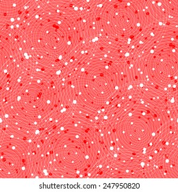 Vector fabric circles abstract seamless pattern background with hand drawn elements