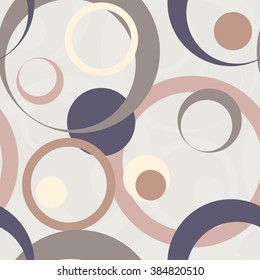 Vector fabric circles abstract seamless pattern background 