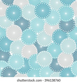 Vector fabric circles abstract seamless pattern. 