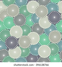 Vector fabric circles abstract seamless pattern. 