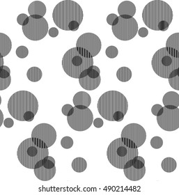Vector fabric circles abstract seamless pattern background with hand drawn elements