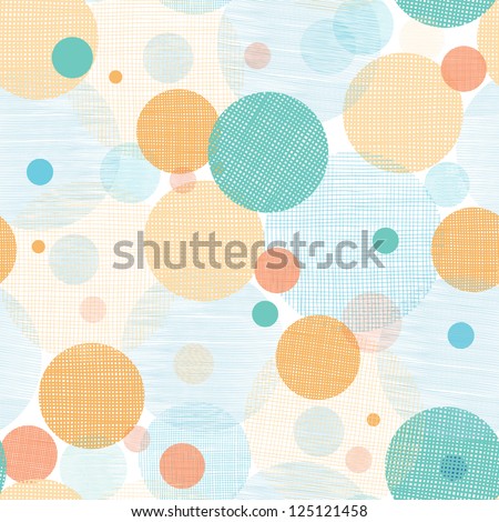 Vector fabric circles abstract seamless pattern background  with hand drawn elements