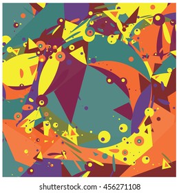 Vector fabric circles and random fractal abstract colorful wallpaper pattern background