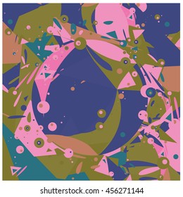 Vector fabric circles and random fractal abstract colorful wallpaper pattern background