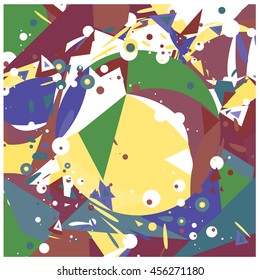 Vector fabric circles and random fractal abstract colorful wallpaper pattern background
