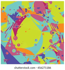 Vector fabric circles and random fractal abstract colorful wallpaper pattern background