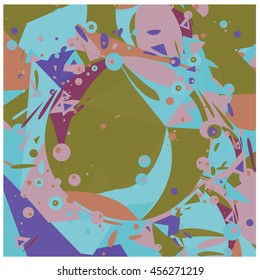 Vector fabric circles and random fractal abstract colorful wallpaper pattern background