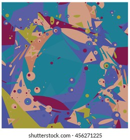 Vector fabric circles and random fractal abstract colorful wallpaper pattern background