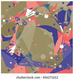 Vector fabric circles and random fractal abstract colorful wallpaper pattern background