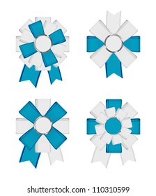 Vector fabric detailed textured bow knots collection white / blue