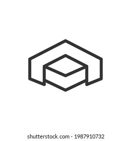 Icono de línea de tela vectorial. Símbolo con estilo de contorno de moda. Ilustración vectorial aislada en un fondo blanco. 