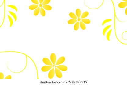 Patrón de tela de Vector con hermosas flores amarillas que se ve fácil en los ojos.