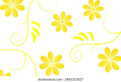 Vektorgrafik-Stoffmuster mit wunderschönen gelben Blüten, die gut auf die Augen wirken.