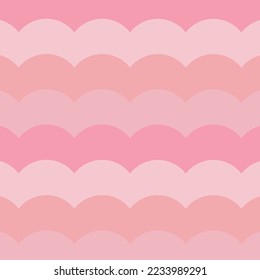 Vector fabric pattern illustration background abstract curve patterns cute curve make from circle all pink pastel color different size layout. illustration wallpaper abstract  pattern background.