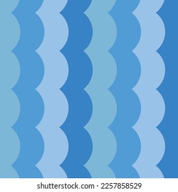 Vector fabric pattern illustration background abstract curve patterns cute curve make from circle all blue pastel color tone sea water wallpaper. 