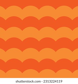 Vector fabric pattern illustration background abstract curve patterns cute curve make from circle all orange color tone wallpaper.