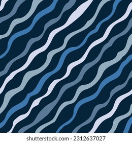 Ilustración de patrón de tela vectorial fondo azul patrones abstractos de línea linea lindo color azul pastel vertical de 45 grados diferente distribución de tamaño.